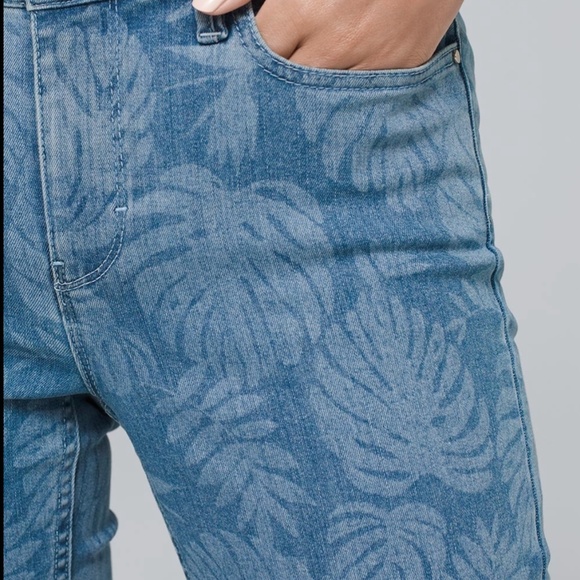 Palm Leaf Laser Printed Skinny Jean - Picture 6 of 6